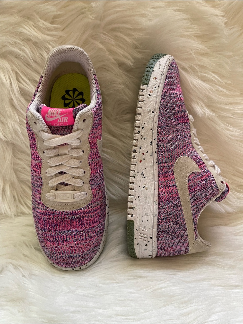 Nike Air Force 1 Crater Flyknit Fuchsia Glow Women’s Size 9 DC7273-500 Sneakers